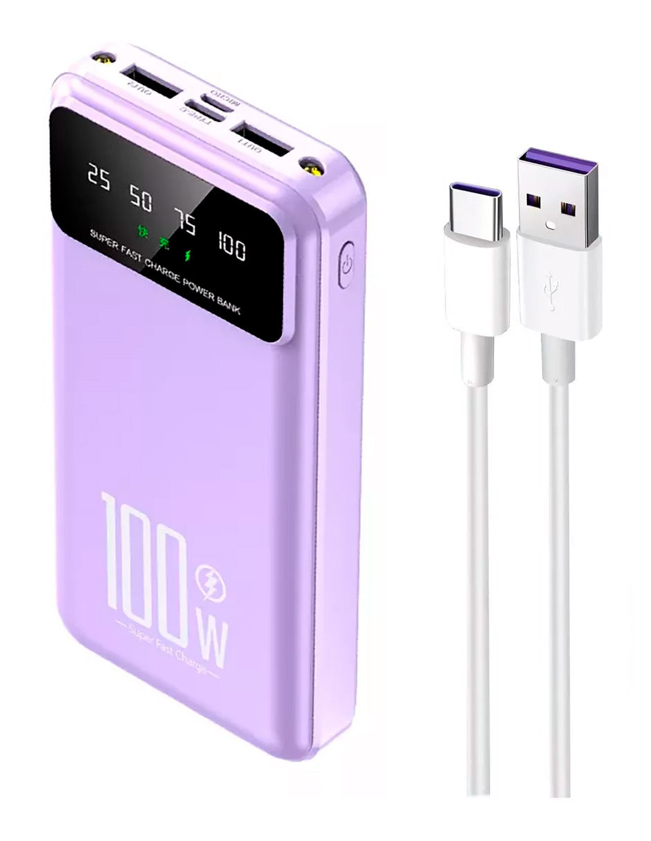 Power Bank PW-2 Petukita Box 20000 mah Lila Con Cable y Pantalla LCD