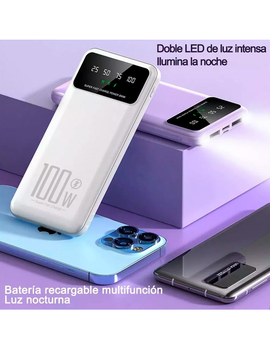 Power Bank PW-2 Petukita Box 20000 mah Lila Con Cable y Pantalla LCD