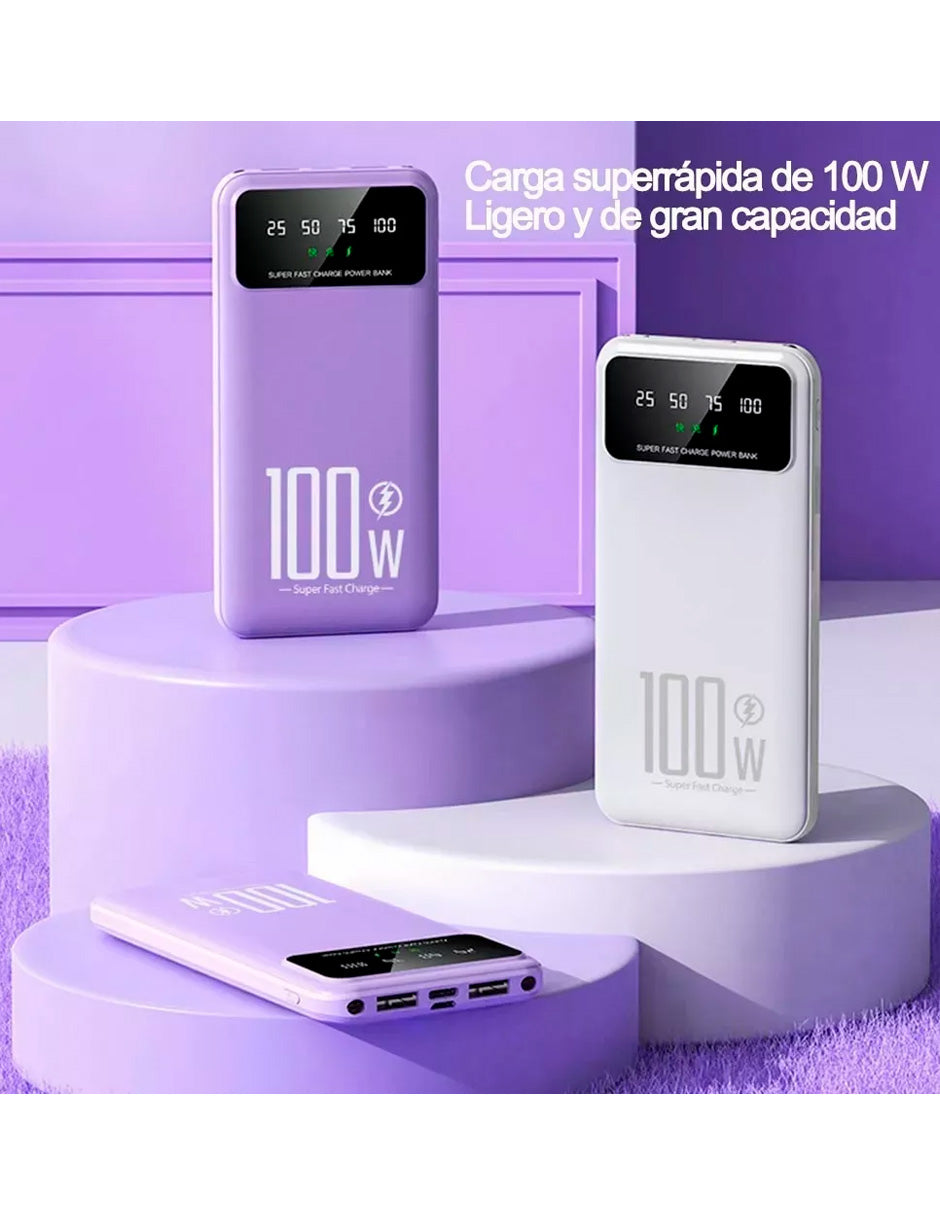 Power Bank PW-2 Petukita Box 20000 mah Lila Con Cable y Pantalla LCD