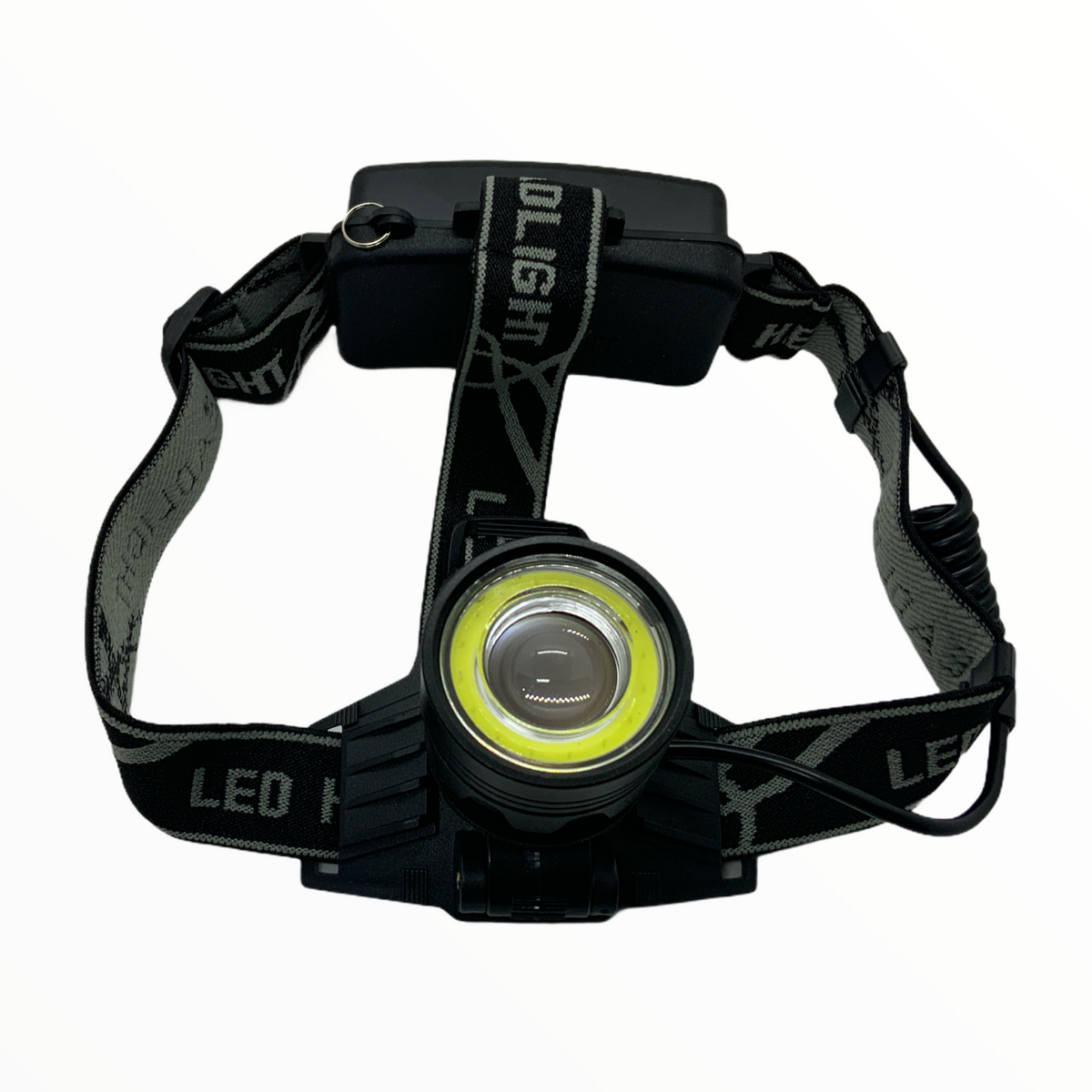 Lámpara de cabeza con LED T6 y aro de 16 LEDs, 4 pasos y zoom