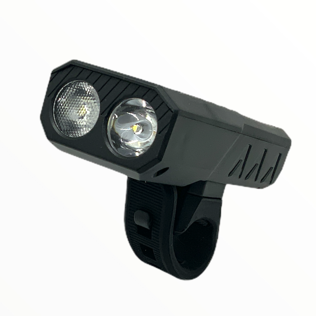 Luz delantera recargable para bicicleta con COB lateral y efecto patrulla