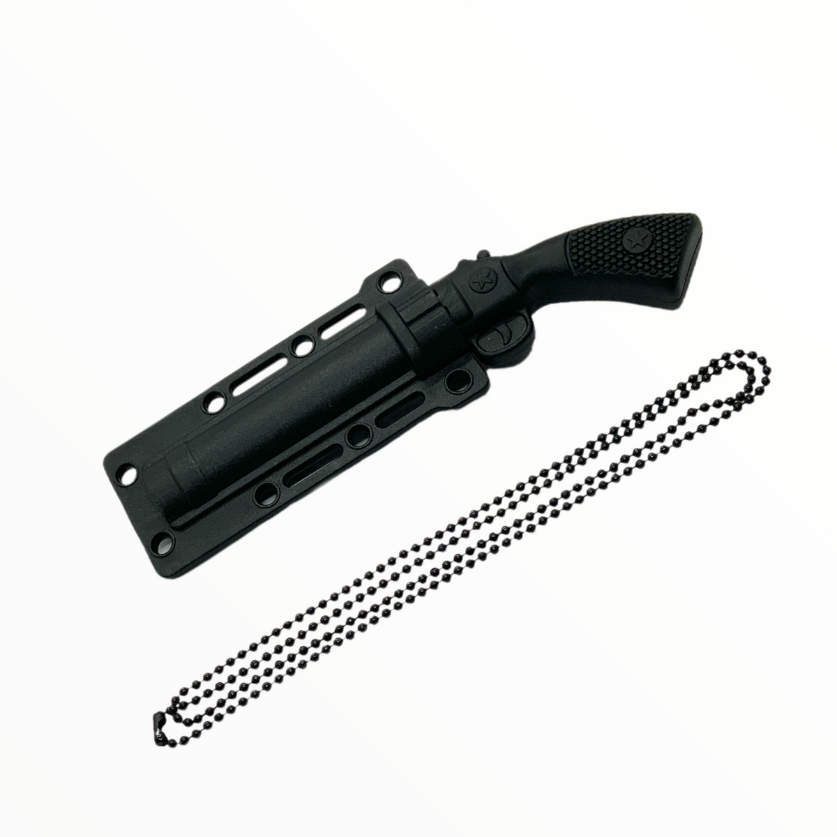 Navaja táctica con forma de pistola y cadena, 17 cm