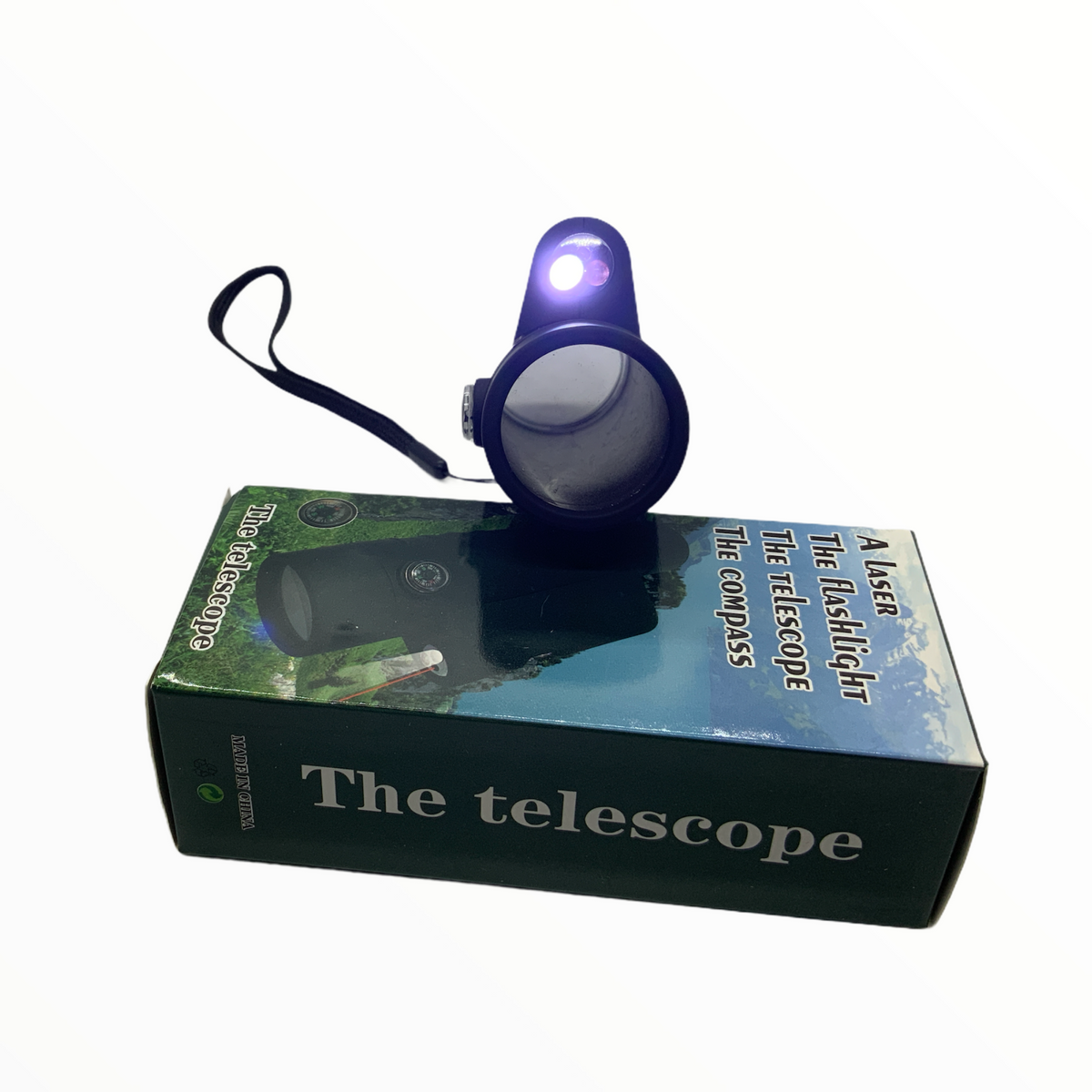 Monocular compacto con luz blanca y azul, láser y brújula - foto 4