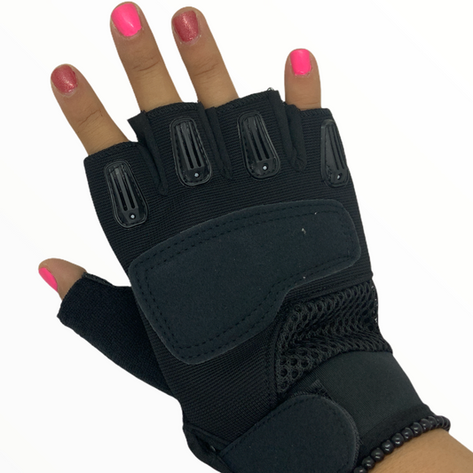 Guantes de medio dedo para ciclismo con velcro y palma antideslizante