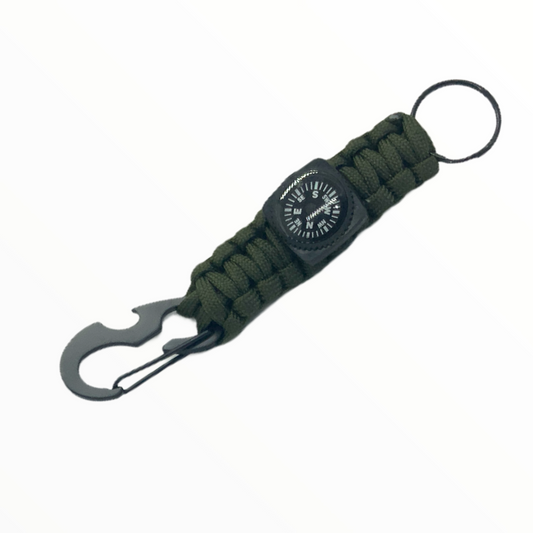 Llavero paracord con mosquetón, destapador y brújula PJ25