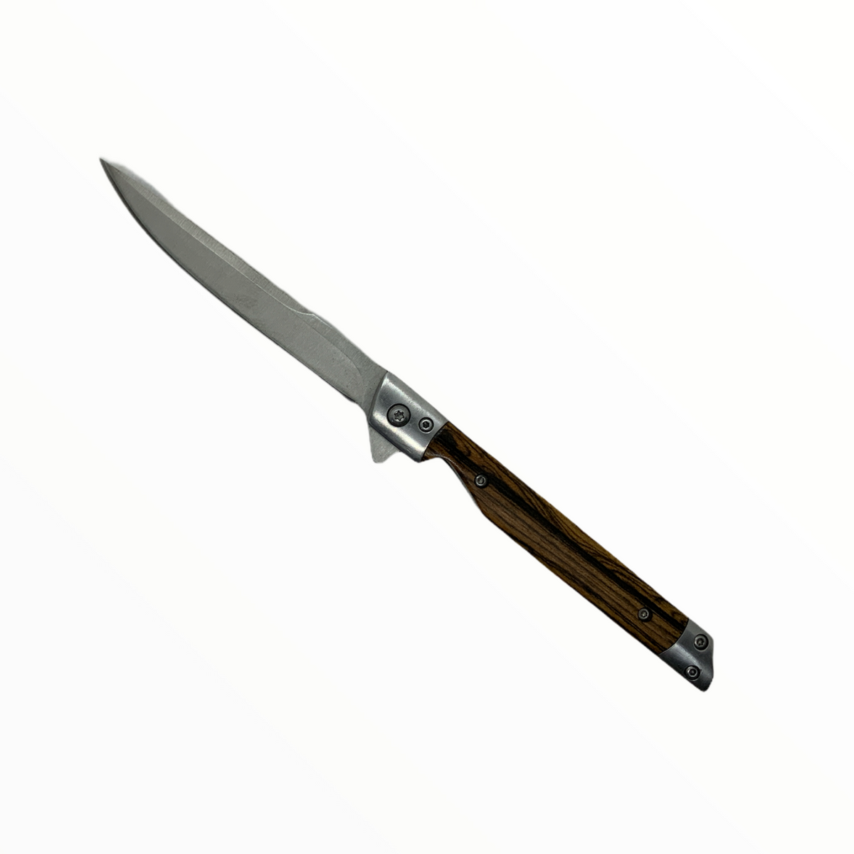 Cuchillo plegable pequeño y delgado de bolsillo, acabado tipo piel F2018