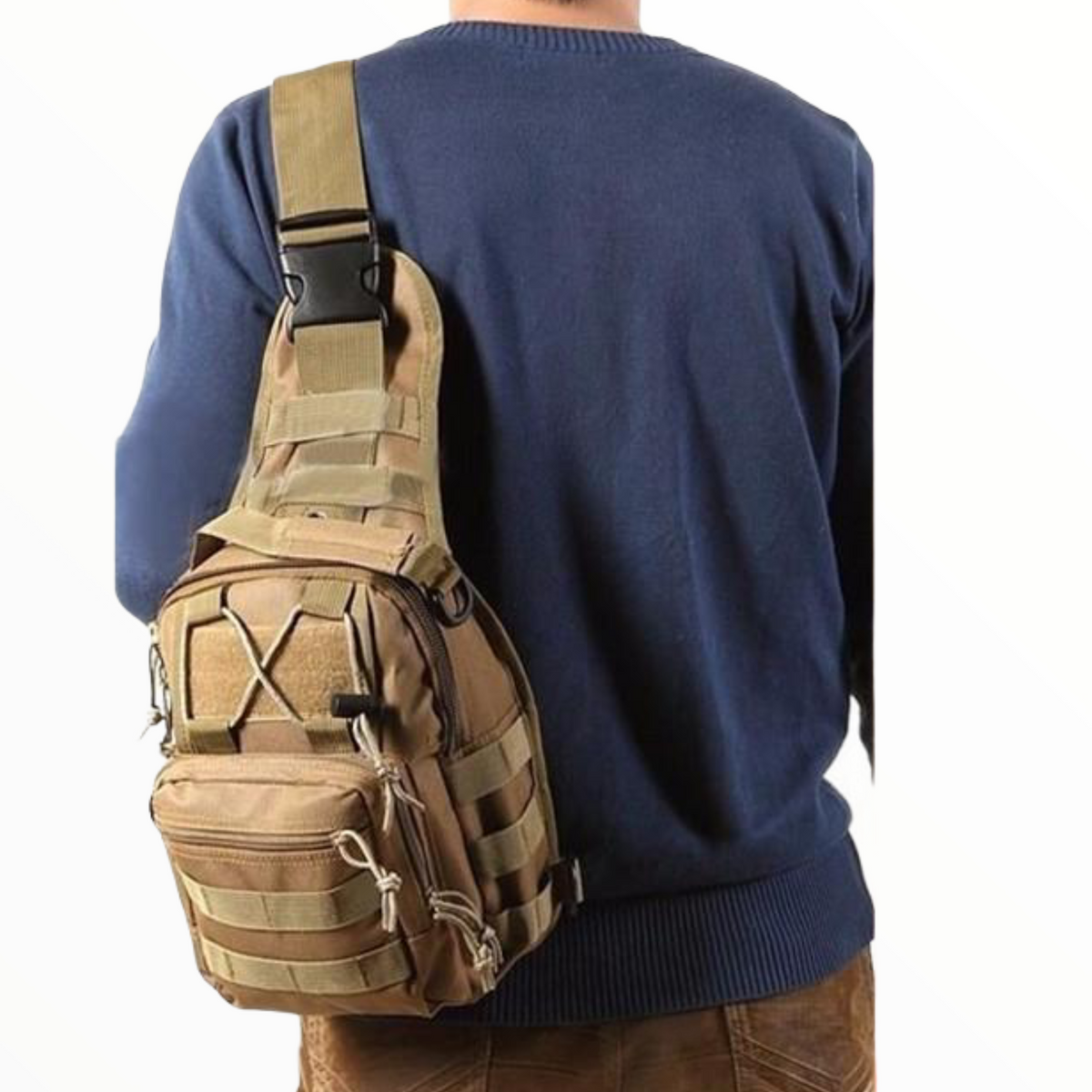 Mochila pechera táctica crossbody de 12 litros con sistema Molle GJ940