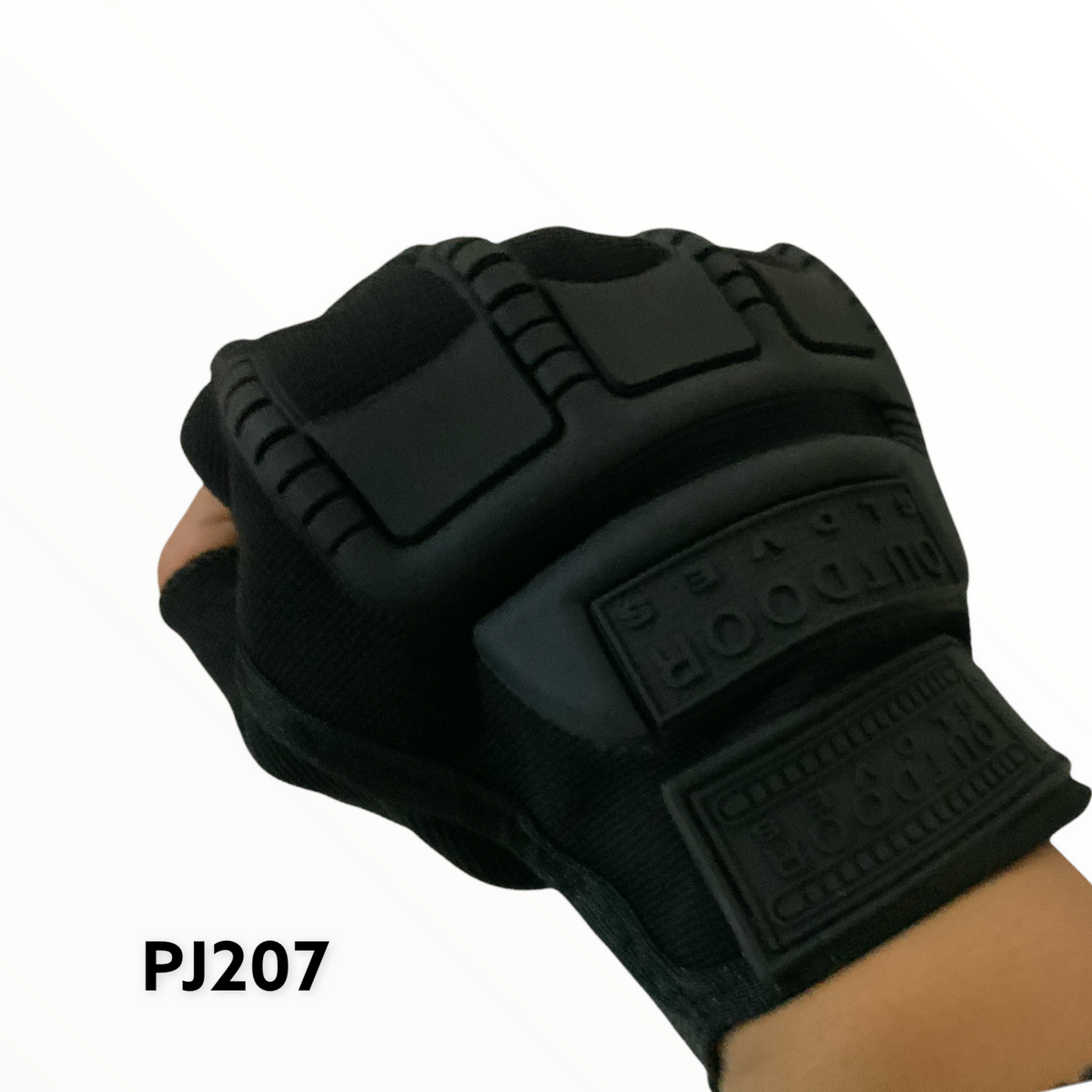 Guantes tácticos de medio dedo antiderrapantes con protección en nudillos