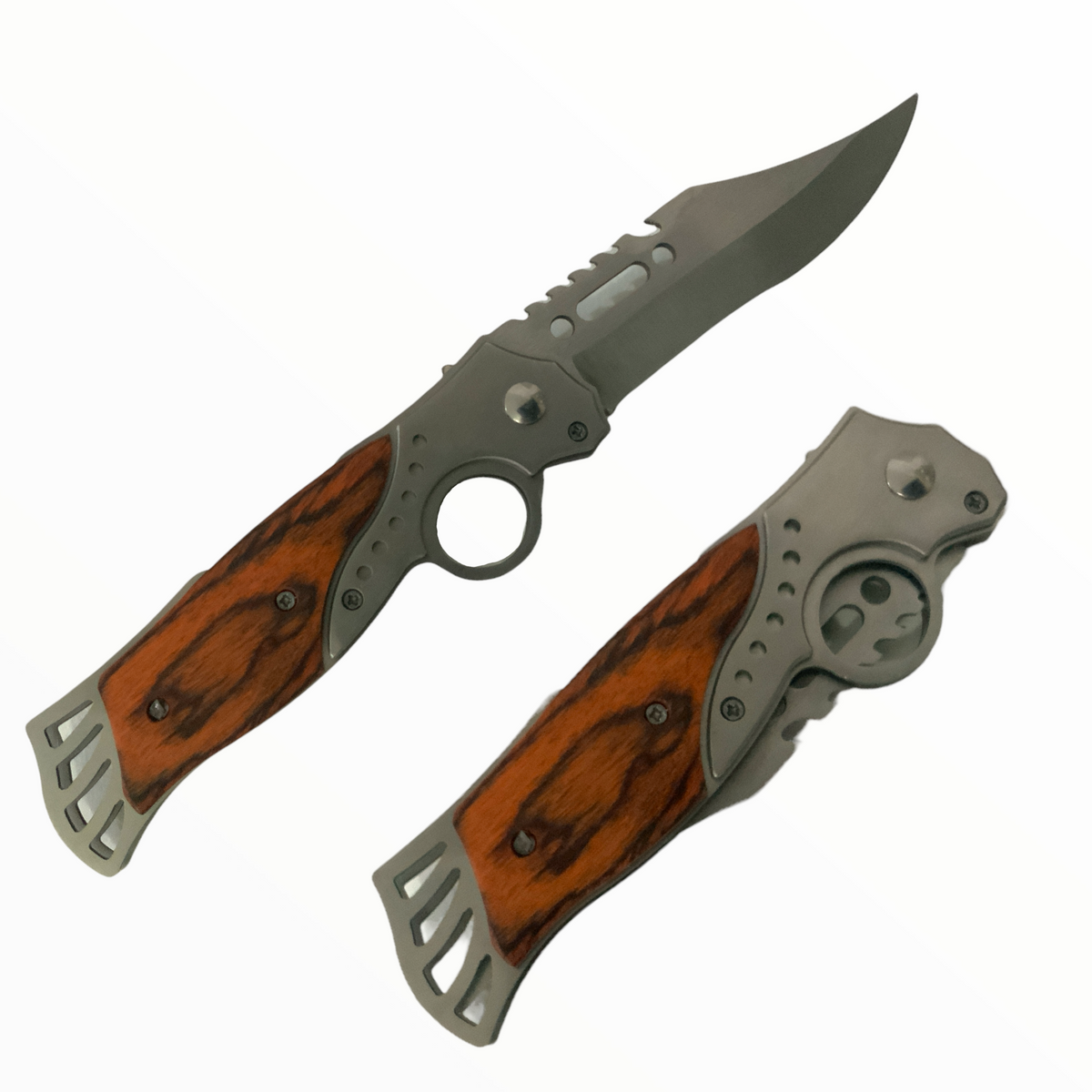 Navaja plegable de doble filo con seguro, modelo F033