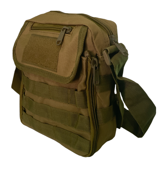 Mochila cruzada pequeña con sistema MOLLE y varios compartimentos GJ020