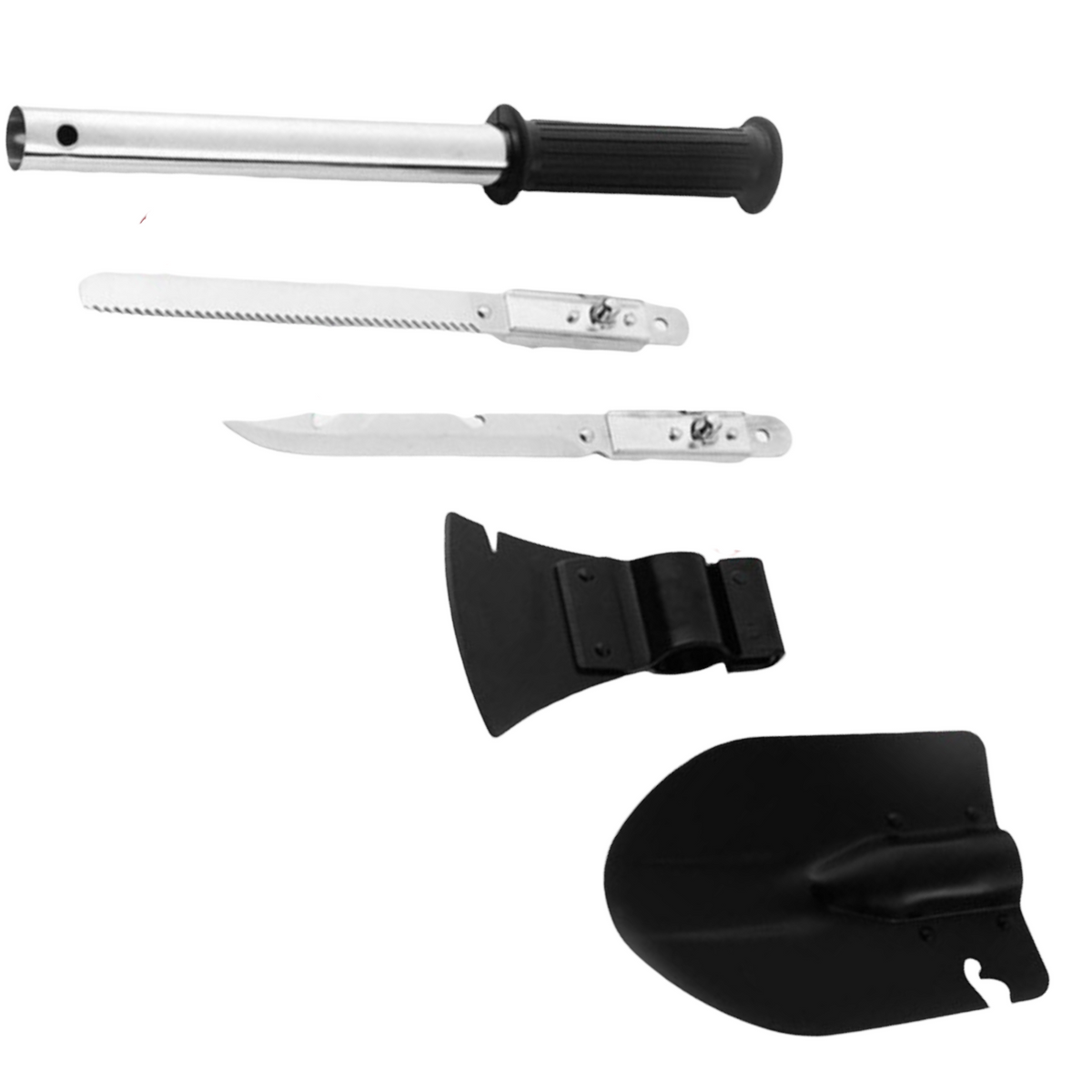 Pala de camping 4 en 1 con sierra, cuchillo, hacha y funda PJ389 - foto 2