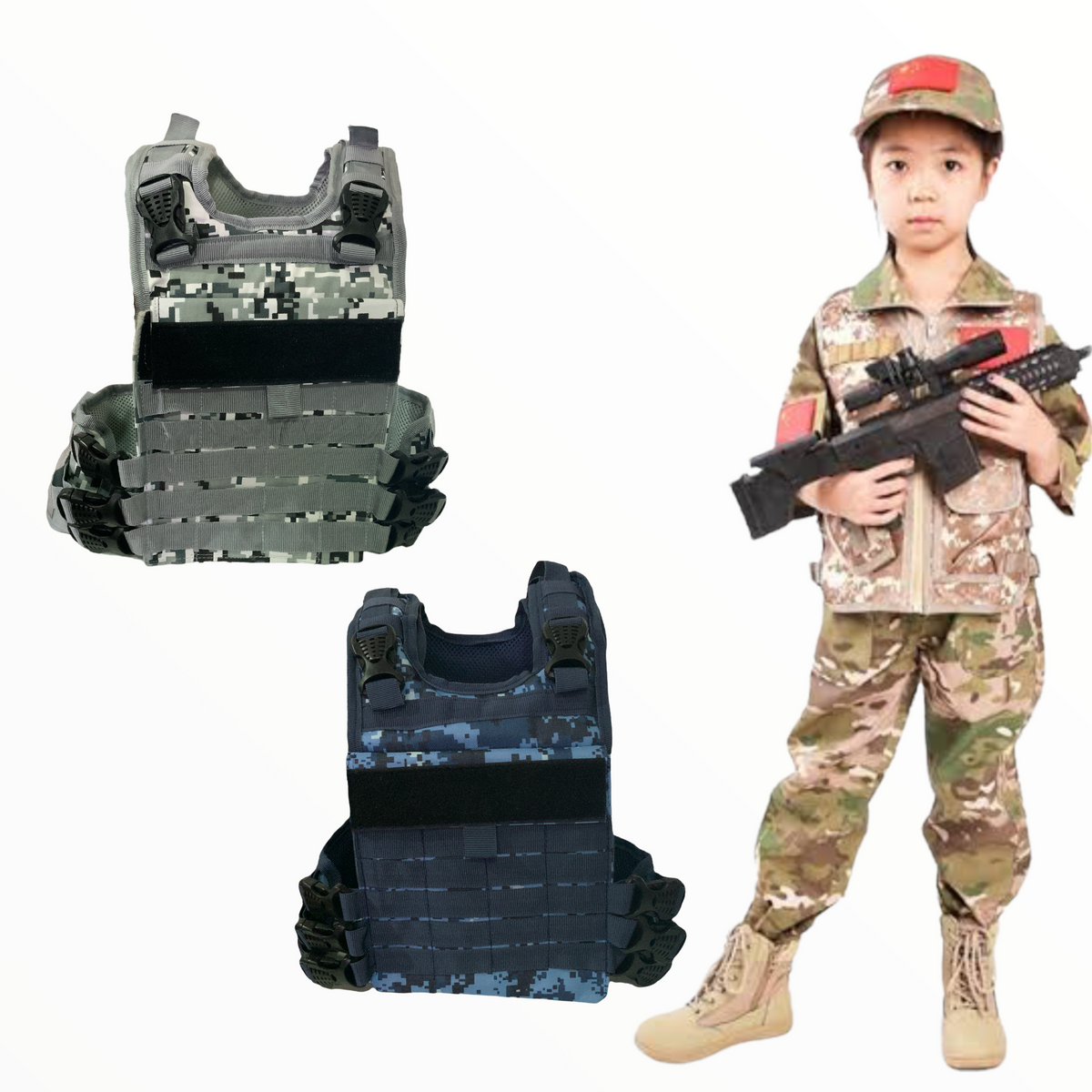 Chaleco táctico para niño en ocho colores, modelo SN039-KID