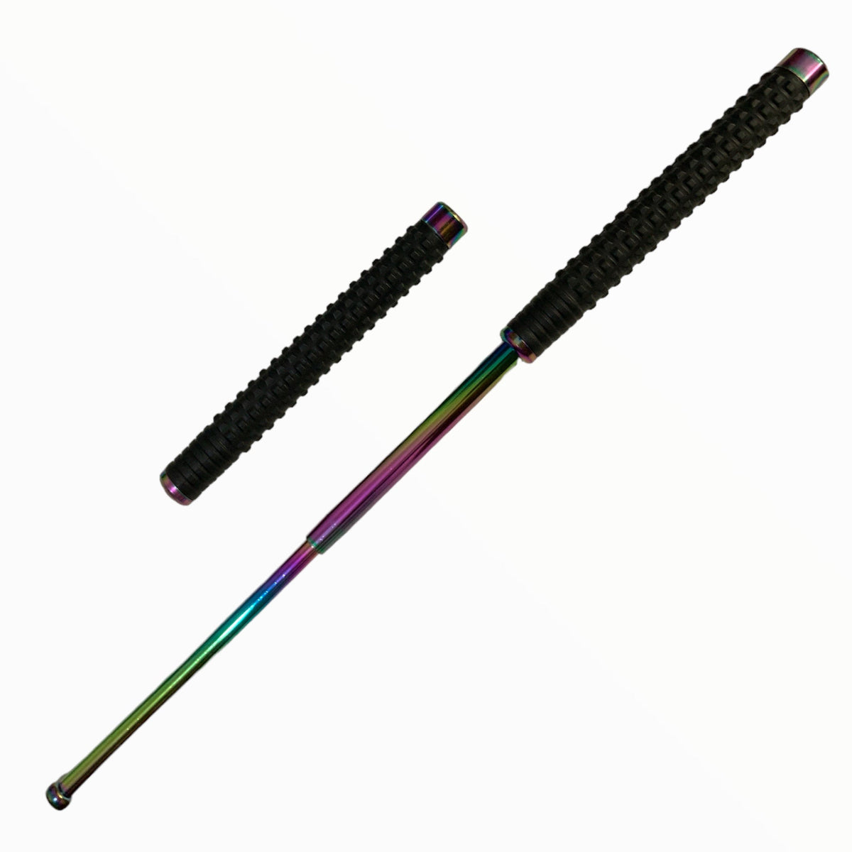 Bastón retráctil tornasol de 25 pulgadas con gancho y funda DT415