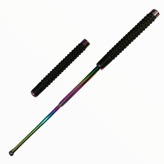 Bastón retráctil tornasol de 25 pulgadas con gancho y funda DT415
