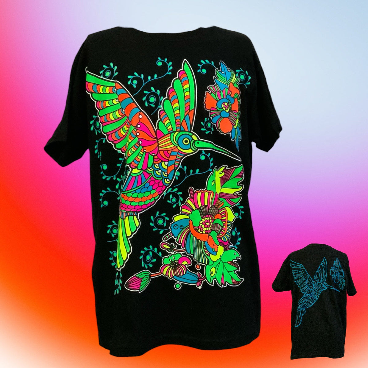Playeras de algodón con efecto fluorescente y doble estampado, SN135 - foto 6