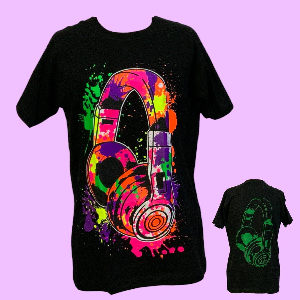 Playeras de algodón con efecto fluorescente y doble estampado, SN135 - foto 4