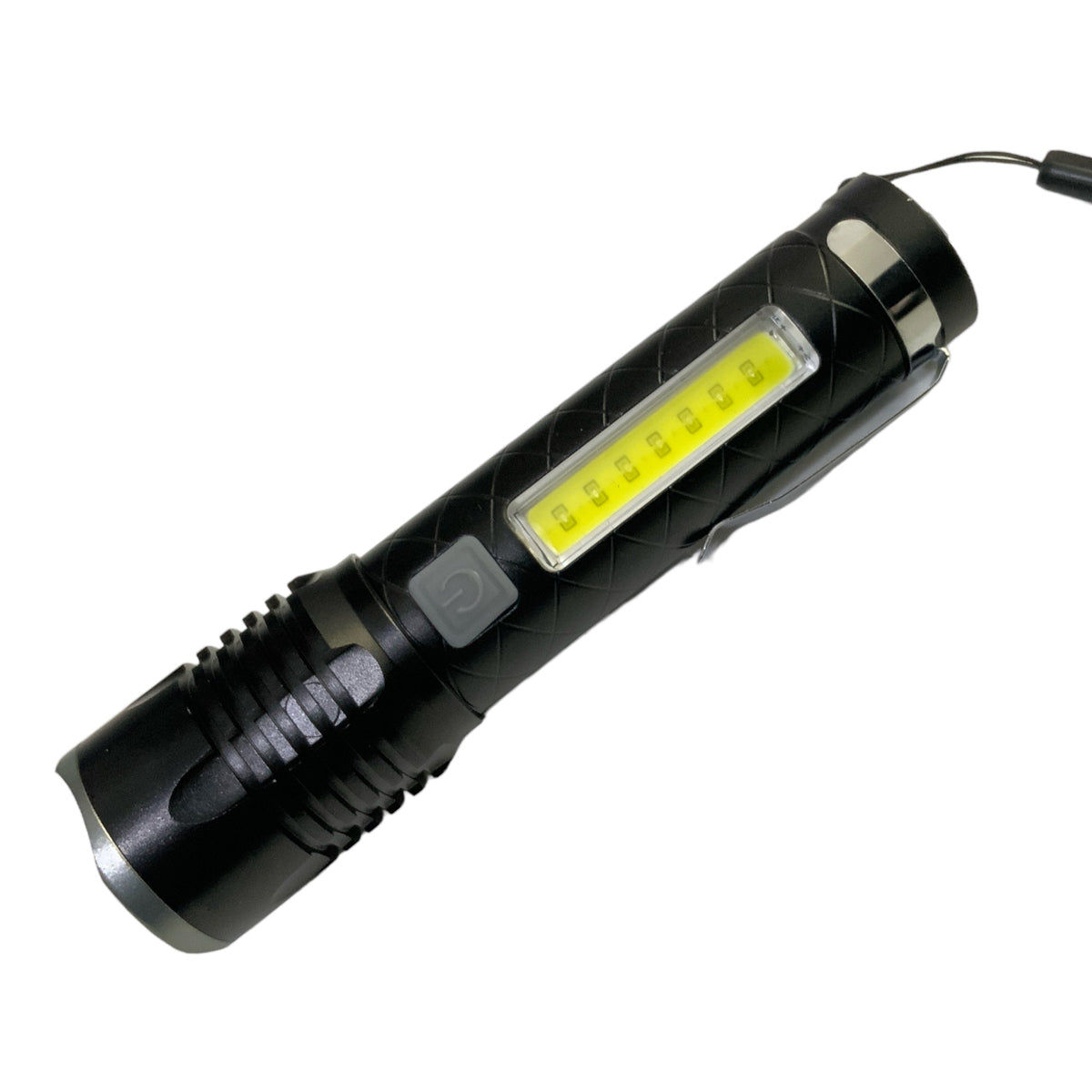 Lámpara LED T180 con luz COB lateral blanca y roja, 4 pasos