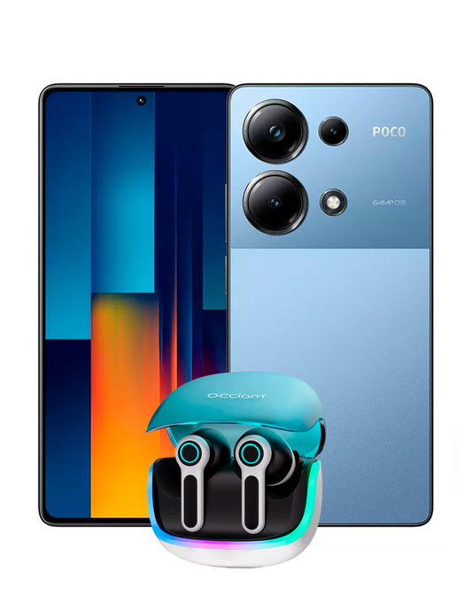 Smart Phone Poco M6 Pro Dual Sim 256 gb 8 gb Ram + Audífonos G07 In Ear Blue