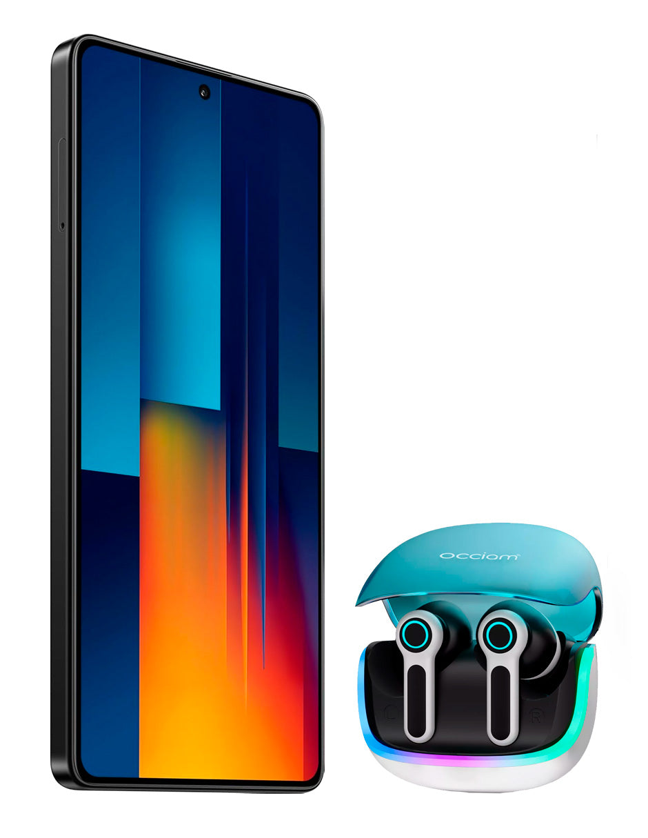 Smart Phone Poco M6 Pro Dual Sim 256 gb 8 gb Ram + Audífonos G07 In Ear Blue