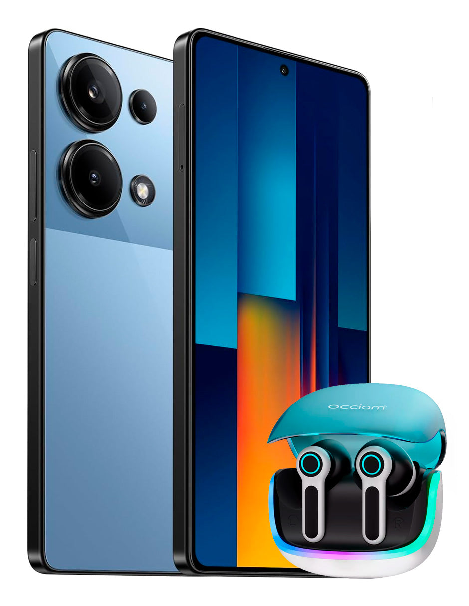 Smart Phone Poco M6 Pro Dual Sim 256 gb 8 gb Ram + Audífonos G07 In Ear Blue
