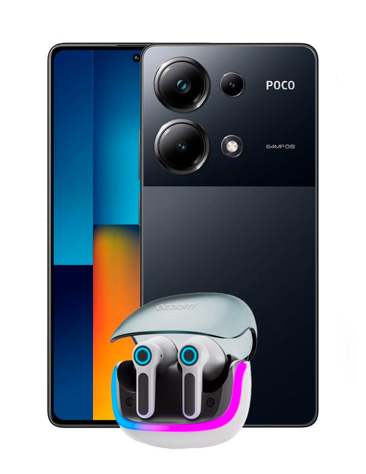 Smart Phone Poco M6 Pro Dual Sim 256 gb 8 gb Ram + Audífonos G07 In Ear Negro