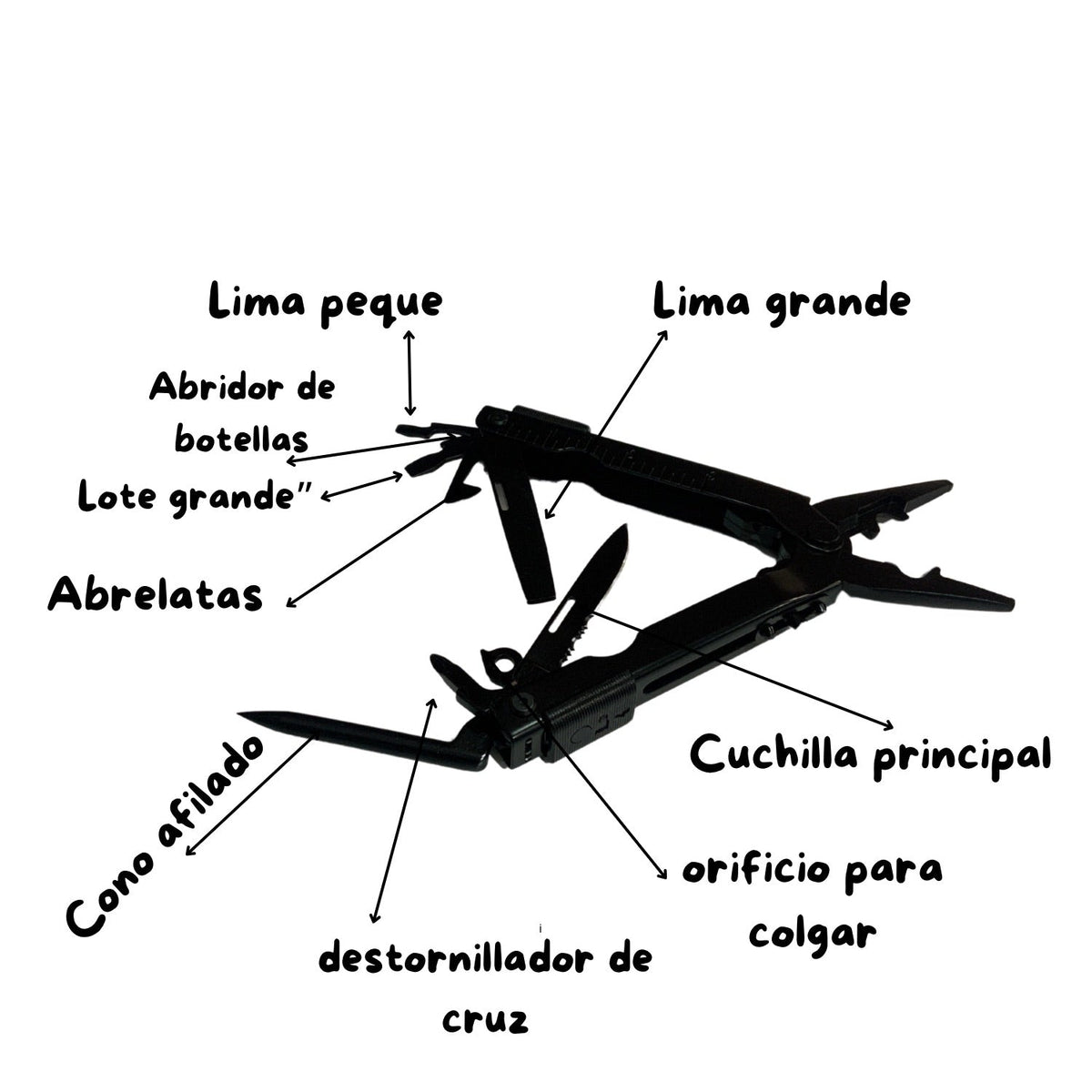 Pinza multiherramienta 13 en 1 plegable con funda SN197 - foto 2