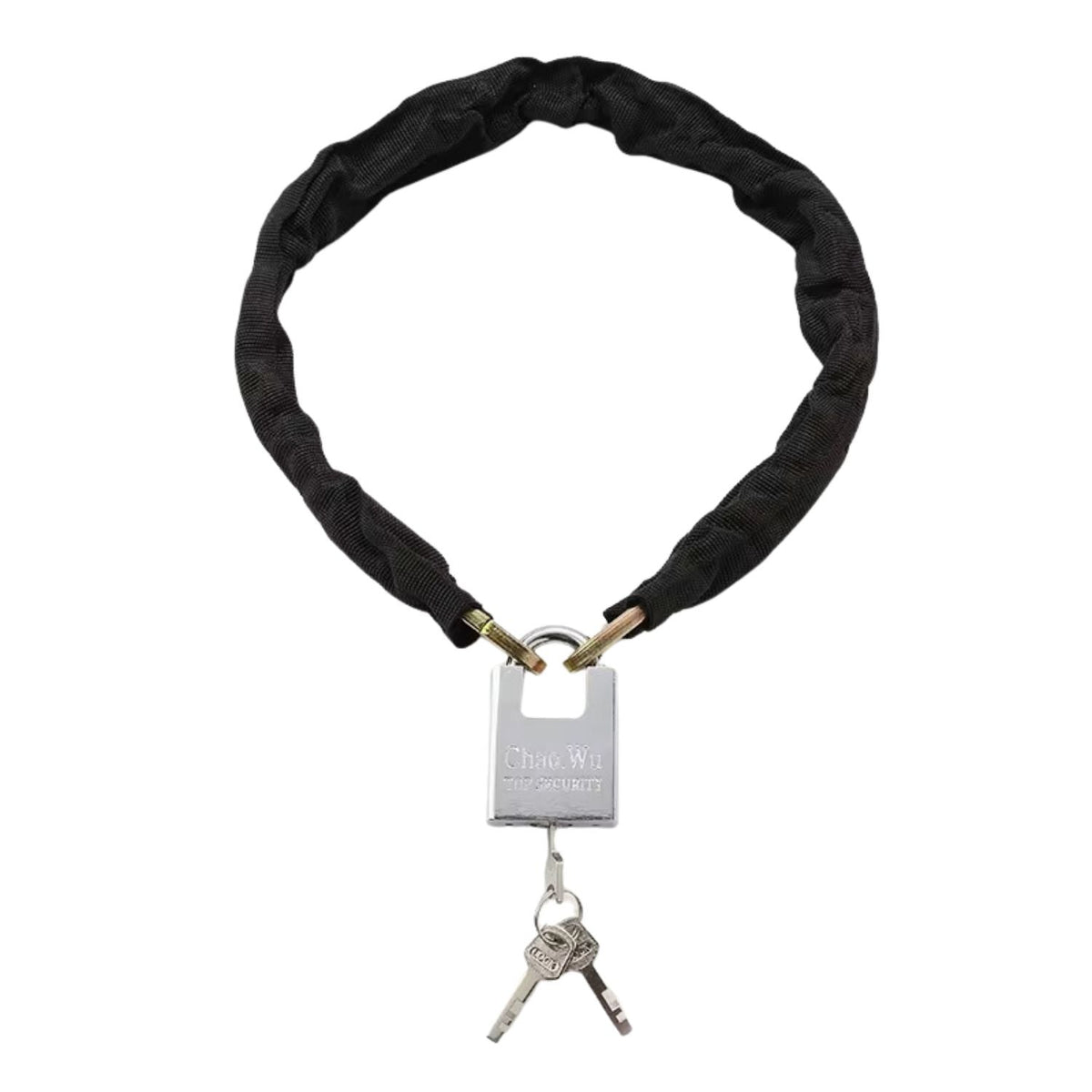 Cadena antirrobo de 98 cm con candado y funda de tela para moto y bici