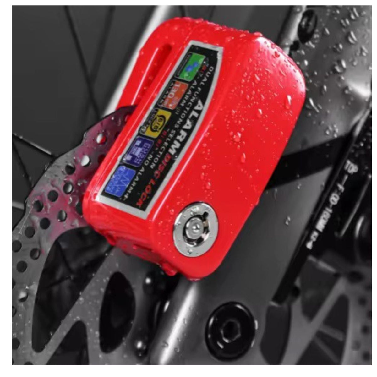 Candado de disco con alarma de 130 dB y sensor de movimiento, push-to-lock - foto 2