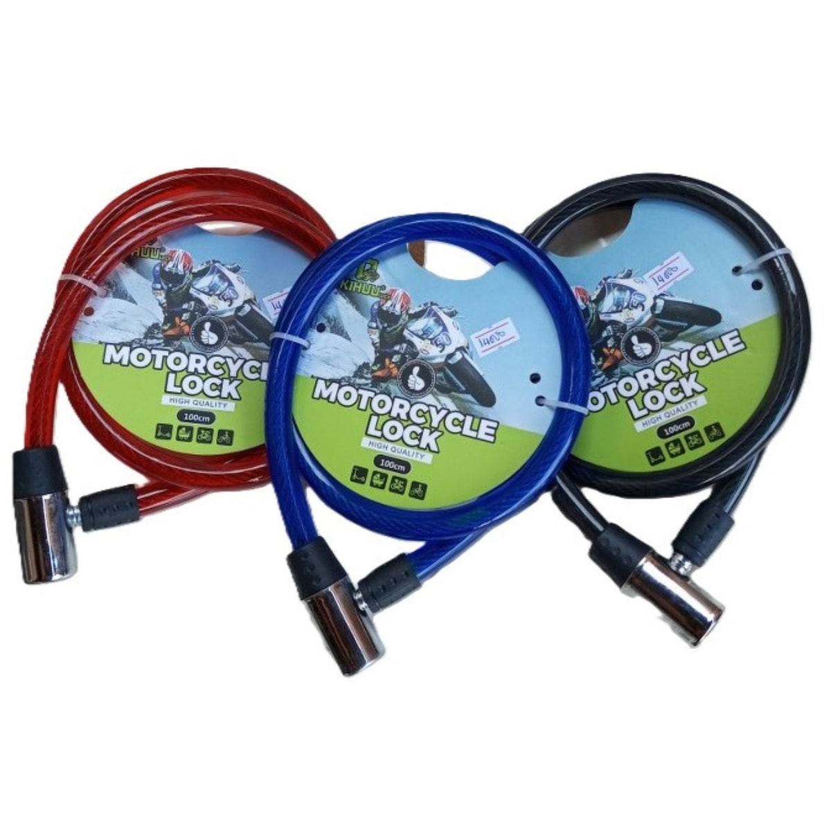 Candado para motocicleta con dos llaves, color surtido