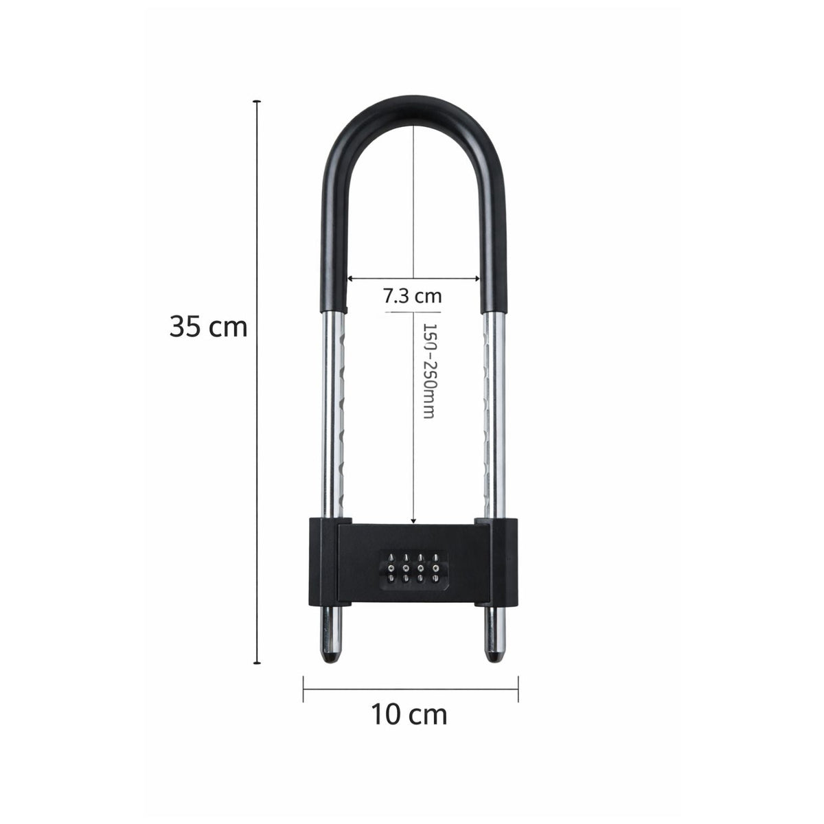 Candado U-lock de combinación reforzado para bici, scooter y moto