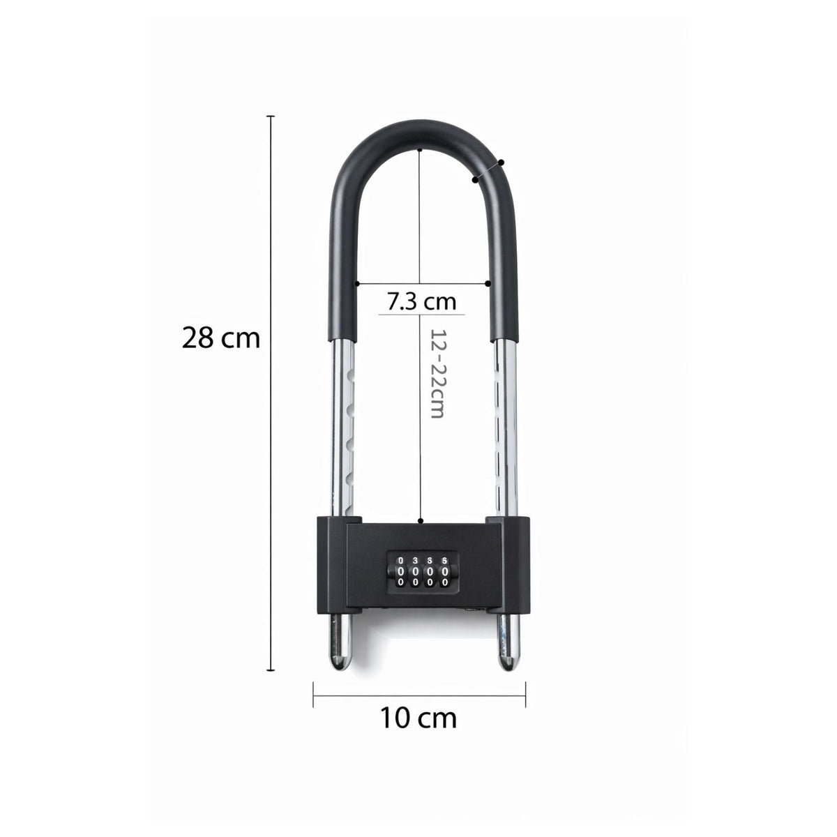 Candado U-lock de combinación reforzado para bici, scooter y moto - foto 2