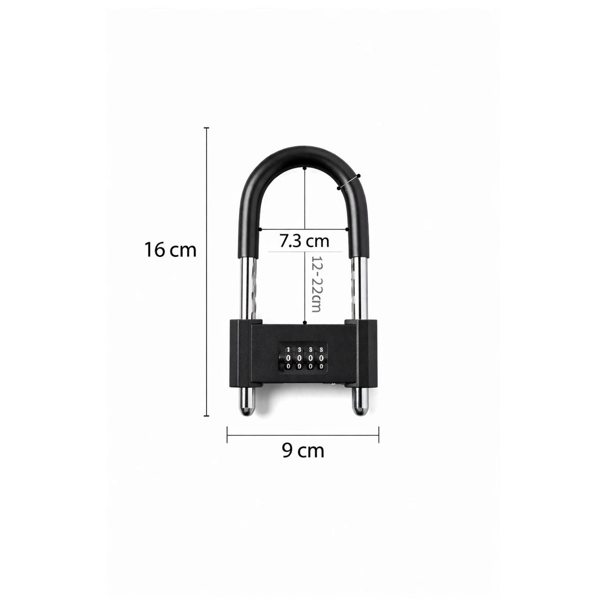 Candado U-lock de combinación reforzado para bici, scooter y moto - foto 3
