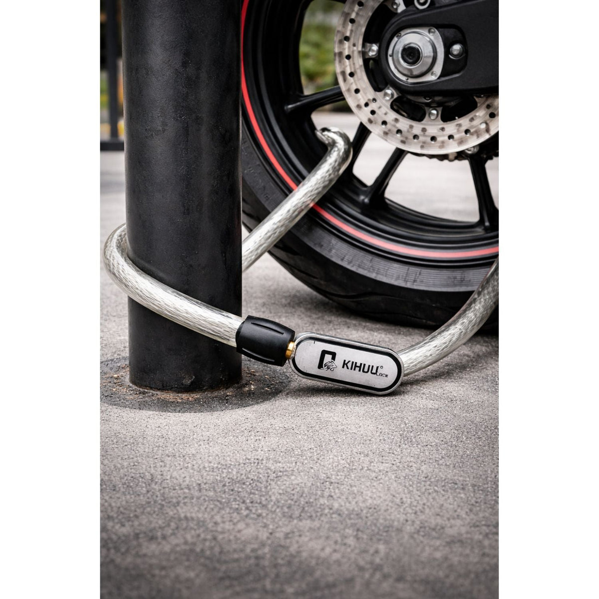 Candado de cable de acero flexible de 120 cm para moto - foto 2