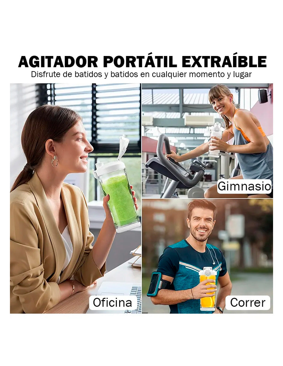 Mini Licuadora Portátil Recargable Usb 20 Onzas 600 ml Blanca