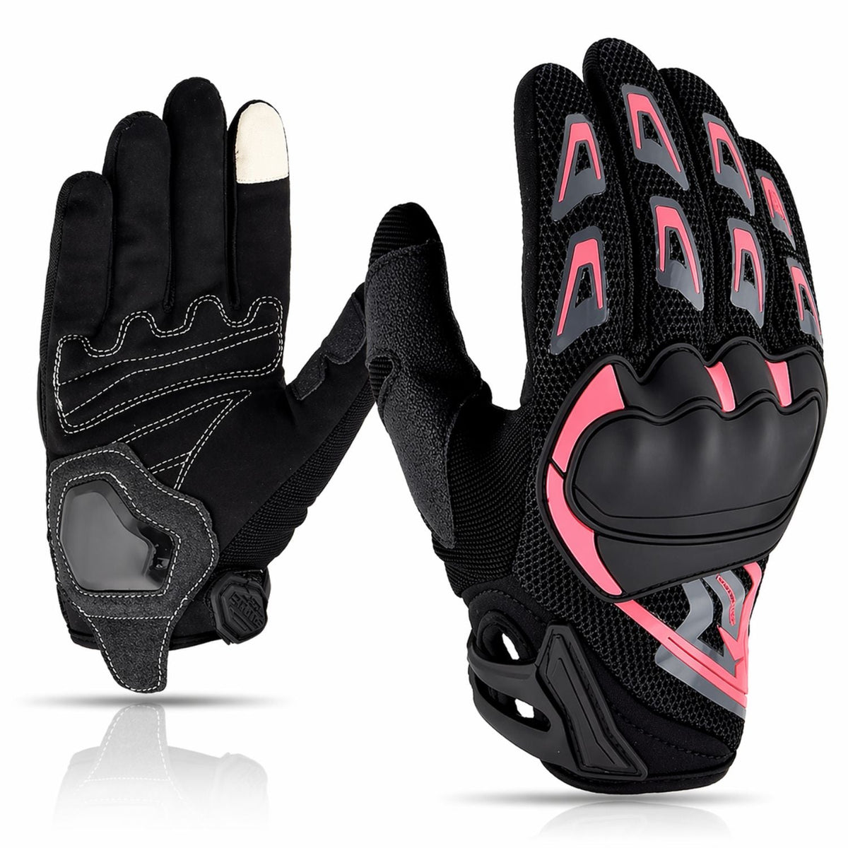 Guantes de moto con nudillos rígidos y compatibles con pantalla táctil