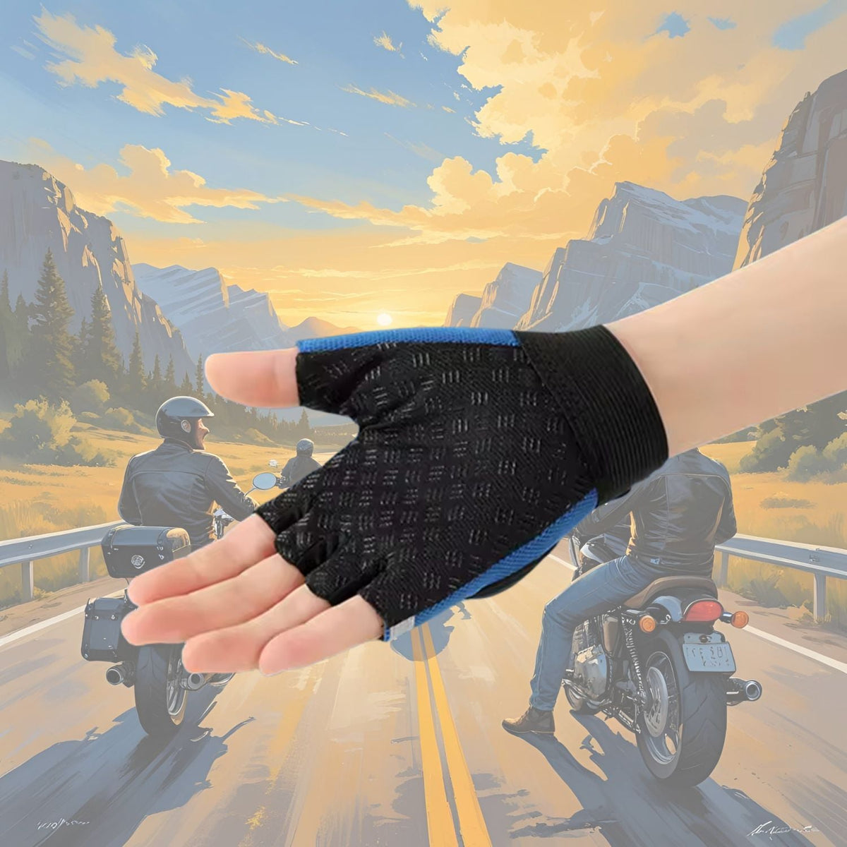 Guantes de medio dedo antiderrapantes con nudillo reforzado ST919 - foto 2