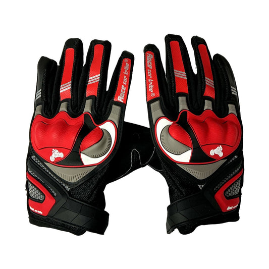 Guantes de moto reflectantes con protección en nudillos y puntas táctiles