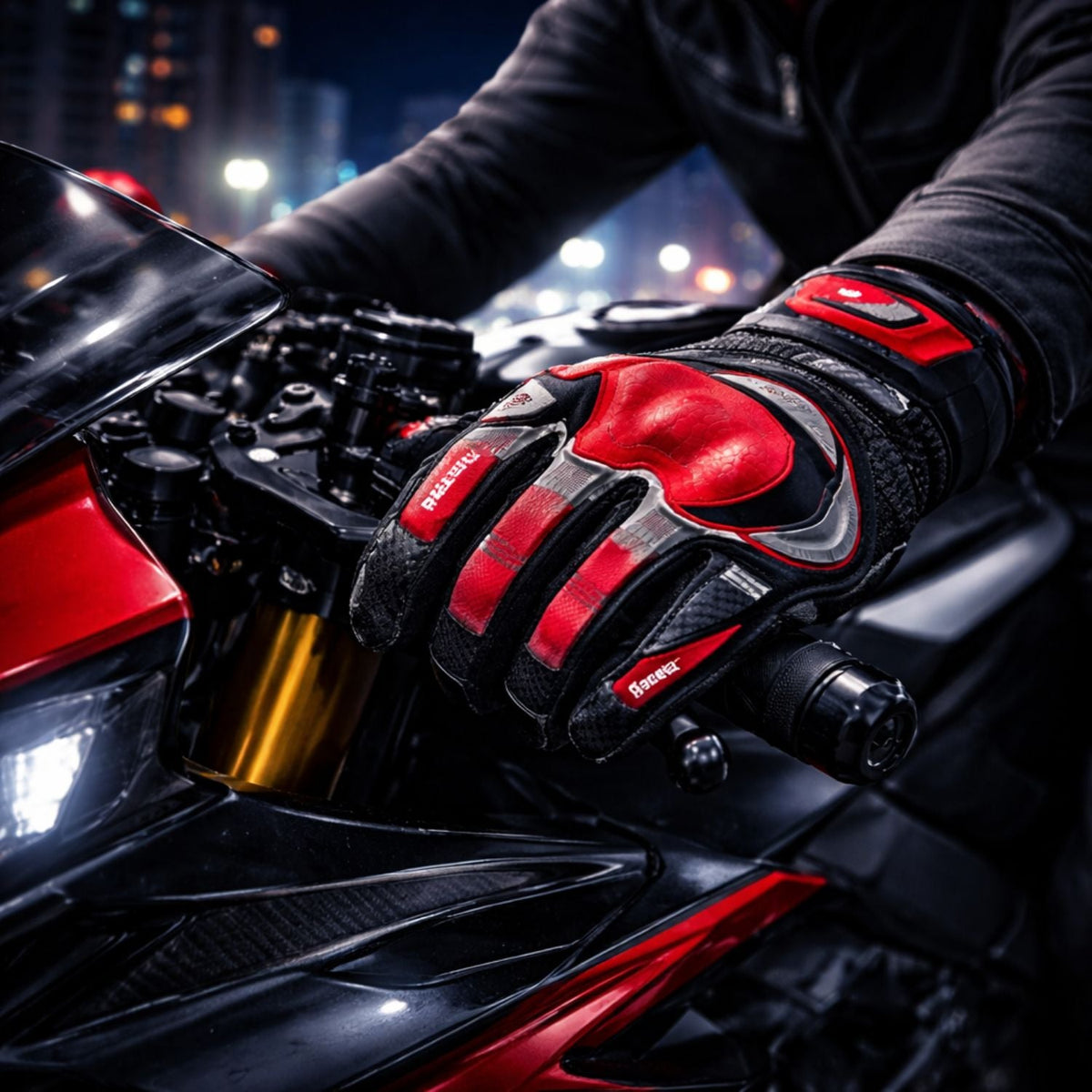 Guantes de moto reflectantes con protección en nudillos y puntas táctiles - foto 8