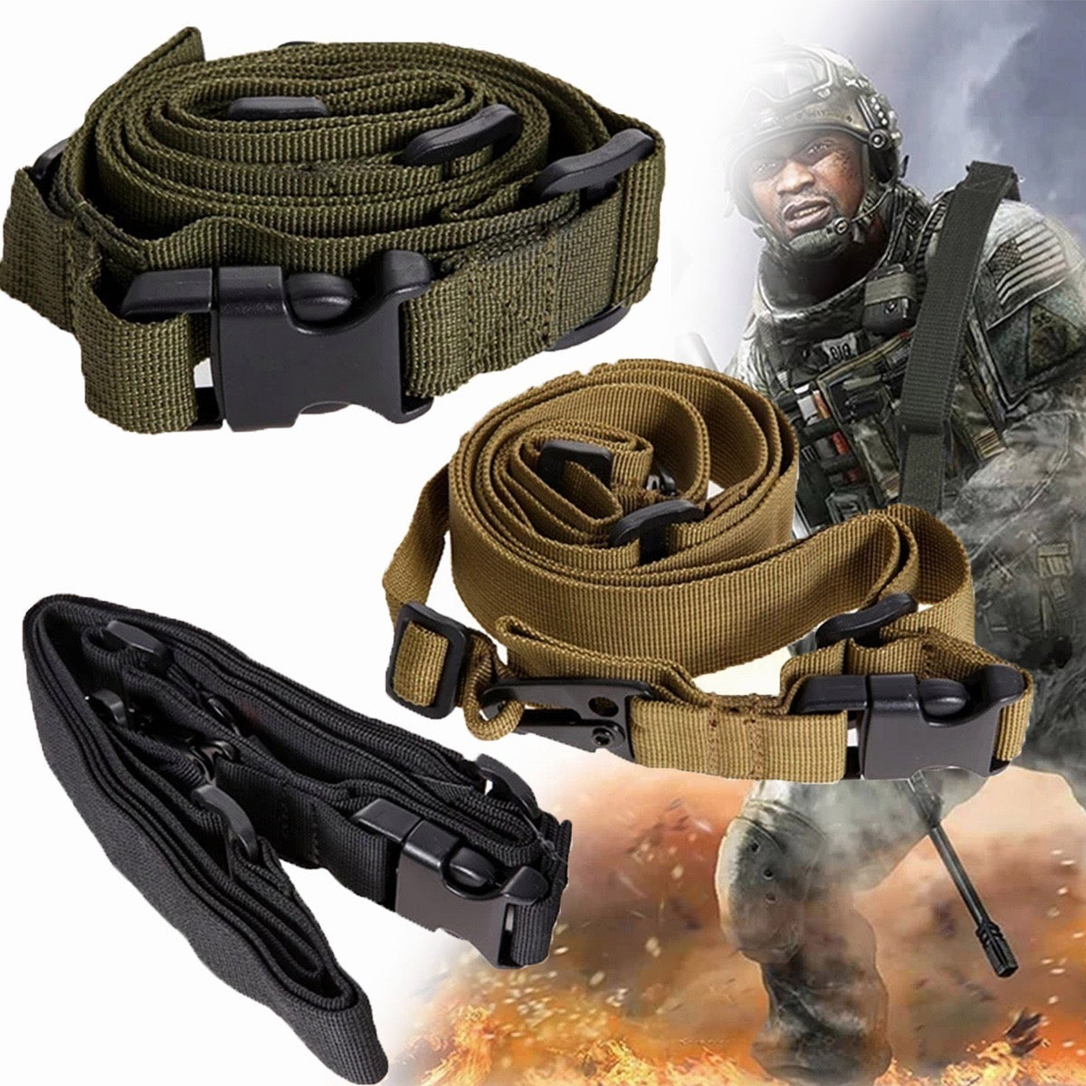 Portafusil táctico de 3 puntos, modelo SN065