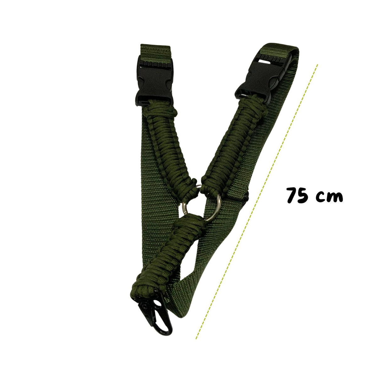Portafusil táctico en Y de paracord con anillo metálico y mosquetón - foto 2