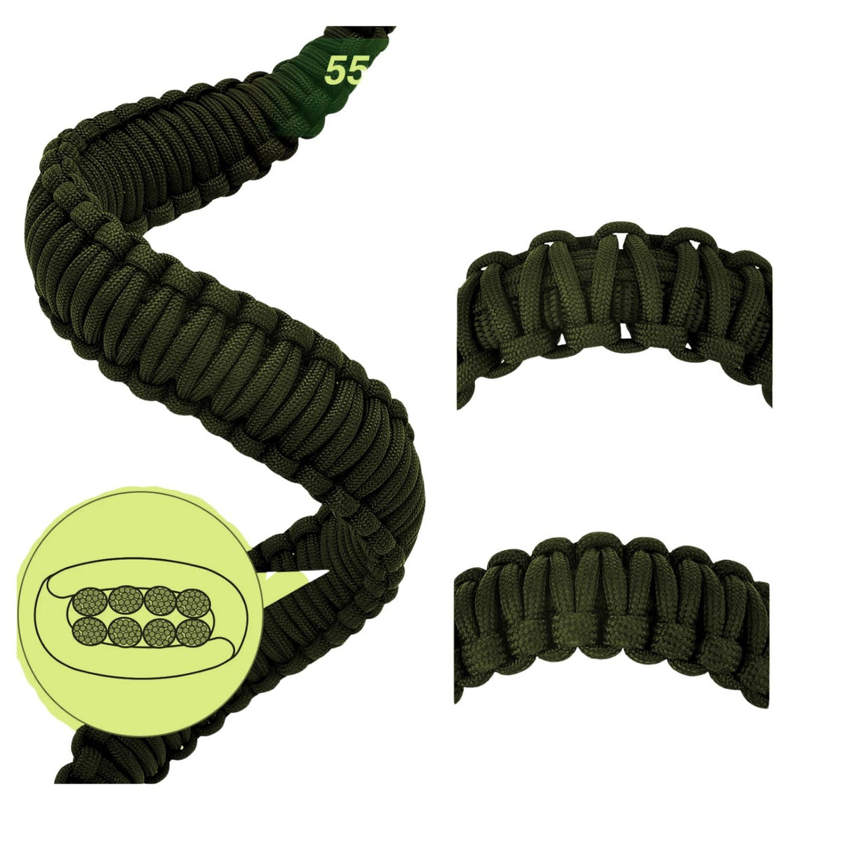Portafusil táctico en Y de paracord con anillo metálico y mosquetón - foto 4