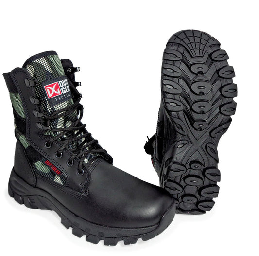 Botas tácticas Duty Gear en negro camuflado, modelo SN079