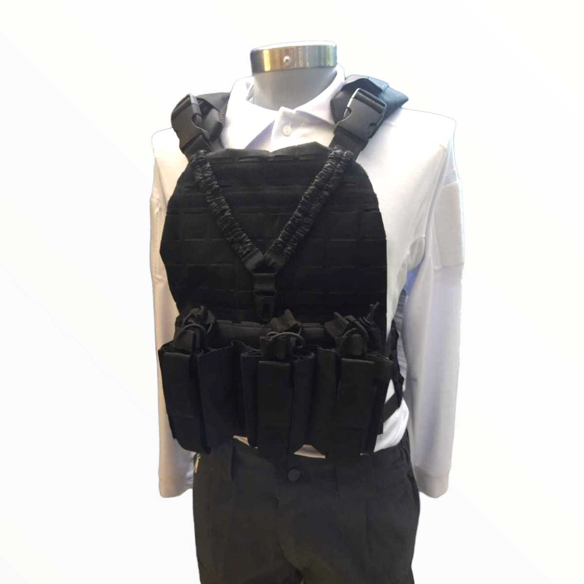 Chaleco táctico con portafusil y porta cargadores, sistema molle SN102 - foto 4