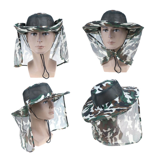 Sombrero de pesca de ala ancha y transpirable, en camuflaje