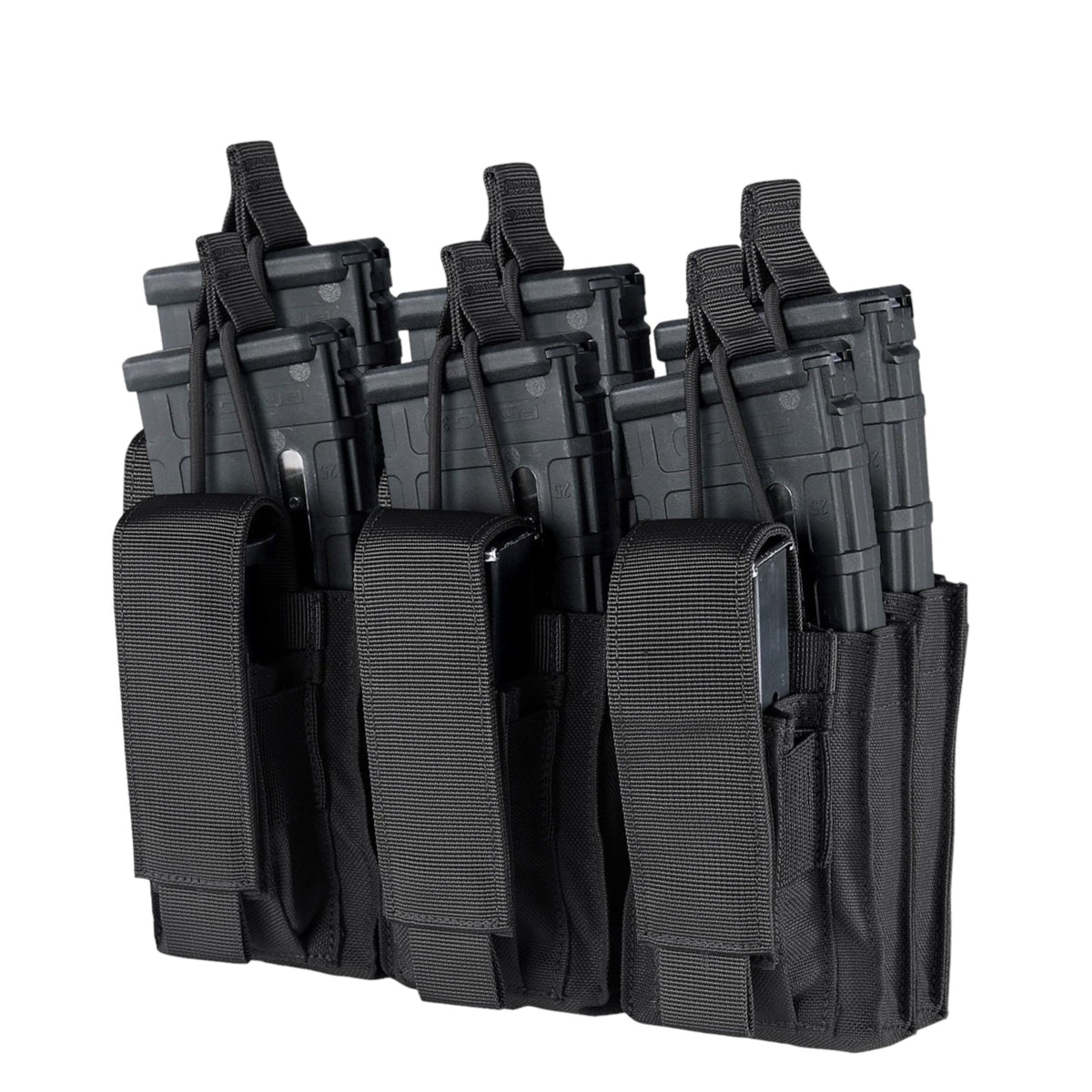 Set de 6 porta cargadores con división doble y sistema molle