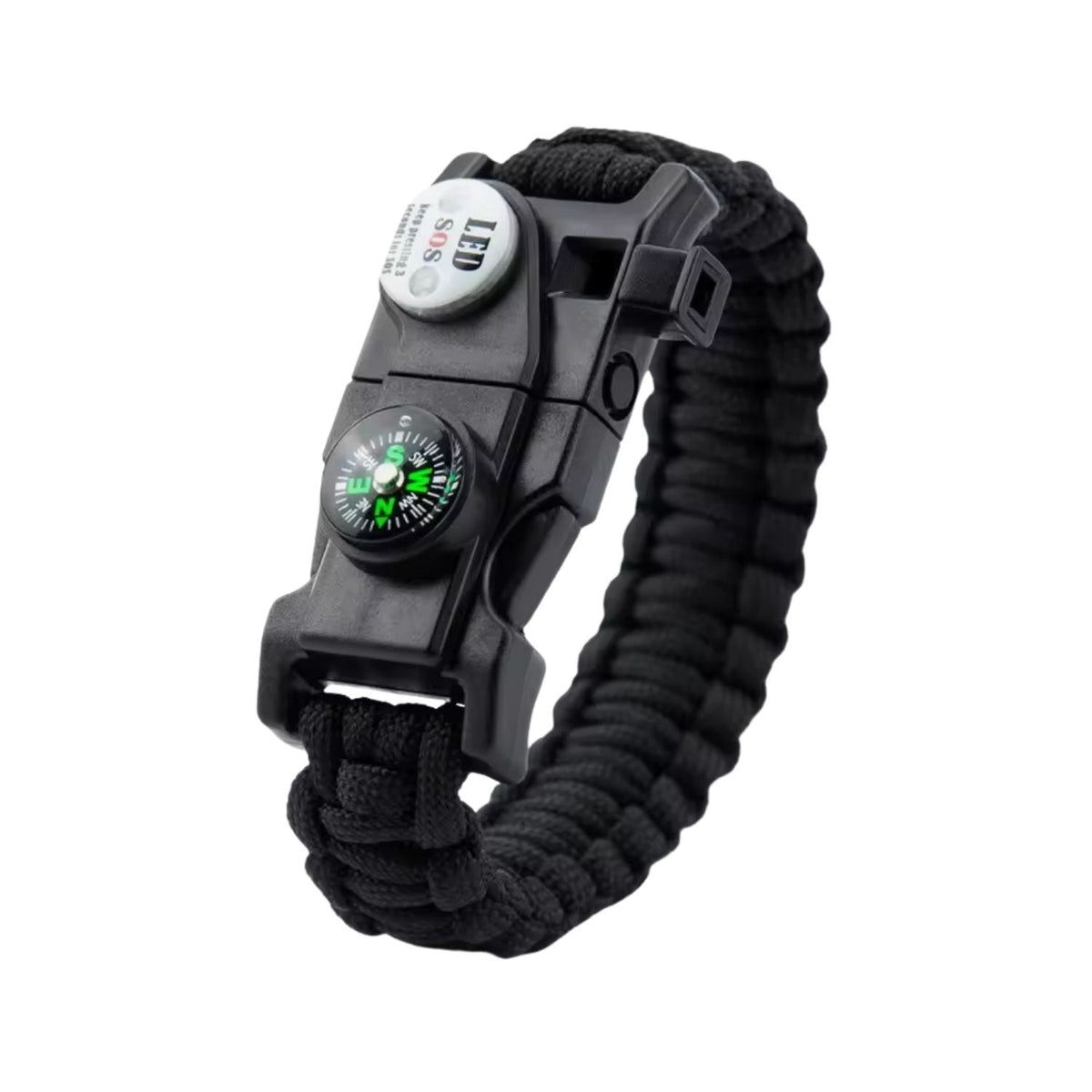 Pulsera paracord 7 en 1 con luz LED, pedernal y brújula SN191