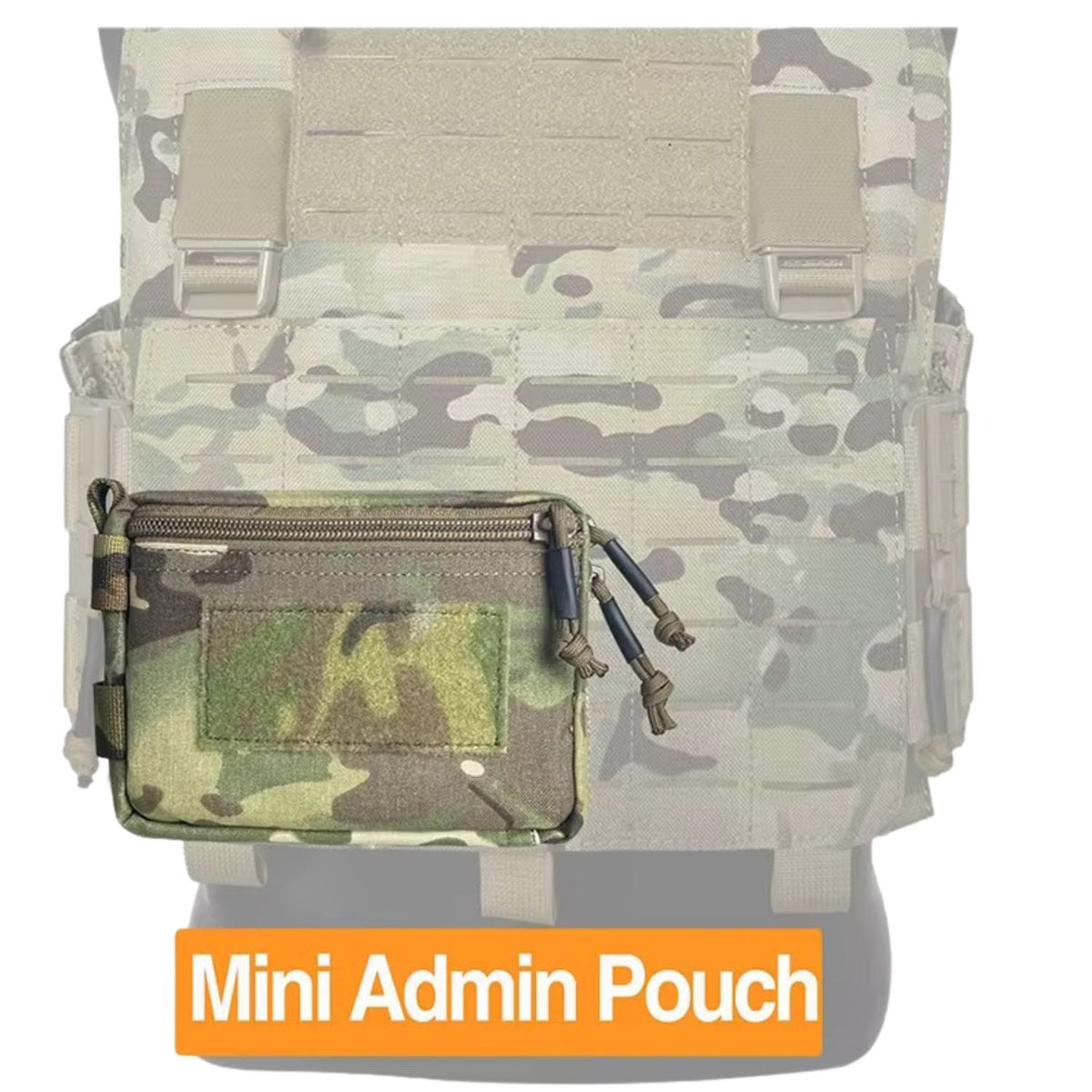 Pouch táctico MOLLE de nylon con bolsillo frontal y velcro para parches - foto 2