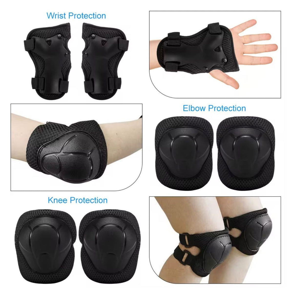 Kit de protecciones 6 piezas: rodilleras, coderas y muñequeras para patinaje - foto 6