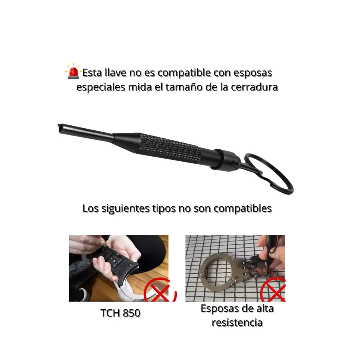 Llave universal para esposas estándar de acero al carbono con argolla - foto 3