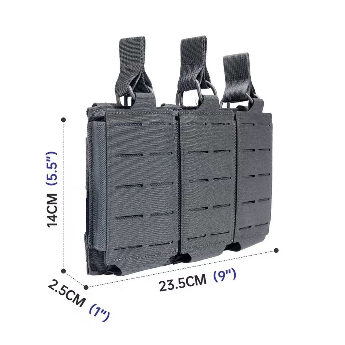 Portacargador triple MOLLE de corte láser para cargadores M4 de 5.56 mm - foto 4